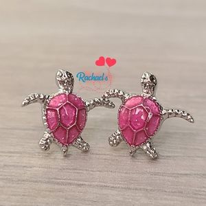 🆕️Pink Silver Turtles Earrings